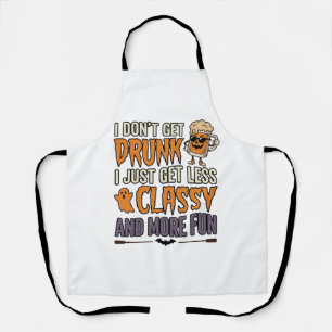 Funny Halloween Drinking Less Classy Shirt Design_ Apron