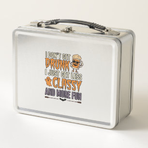 Funny Halloween Drinking Less Classy Shirt Design_ Metal Lunch Box