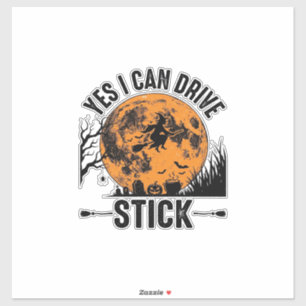 Funny Halloween Drive Stick Witch Vintage Shirt De