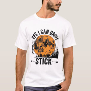 Funny Halloween Drive Stick Witch Vintage Shirt De