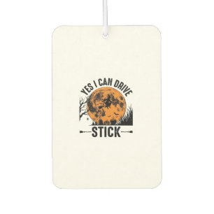 Funny Halloween Drive Stick Witch Vintage Shirt De Car Air Freshener