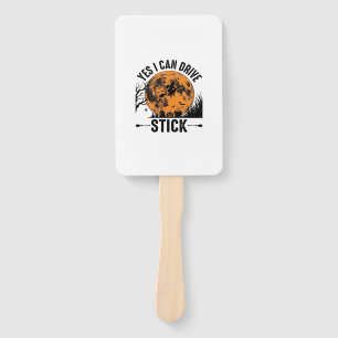 Funny Halloween Drive Stick Witch Vintage Shirt De Hand Fan