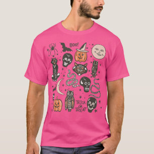 Funny Halloween Element Halloween Vibes Pumpkin Ha T-Shirt