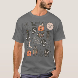 Funny Halloween Element Halloween Vibes Pumpkin Ha T-Shirt