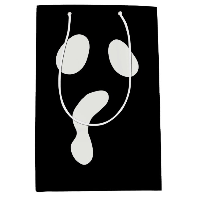 Funny Halloween face ghost scary boo Party Medium Gift Bag (Front)