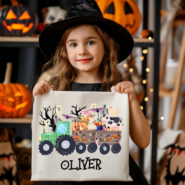 Funny Halloween Farm Animals Tractor Spooky Custom Tote Bag (Creator Uploaded)