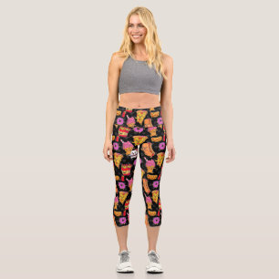 funny halloween fast food monsters capri leggings