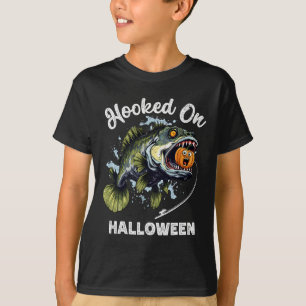 Funny Halloween Fishing Boys Mens Zombie B Fish Pu T-Shirt