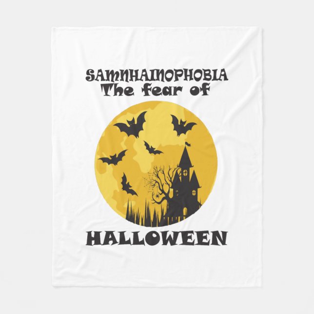 Funny Halloween Fleece Blanket (Front)