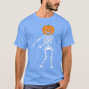 Funny Halloween Flossing Pumkin Skeleton T-Shirt