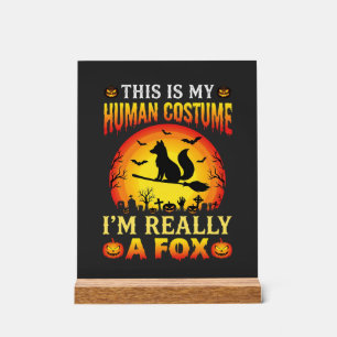 Funny Halloween Fox Human Costume Acrylic Sign