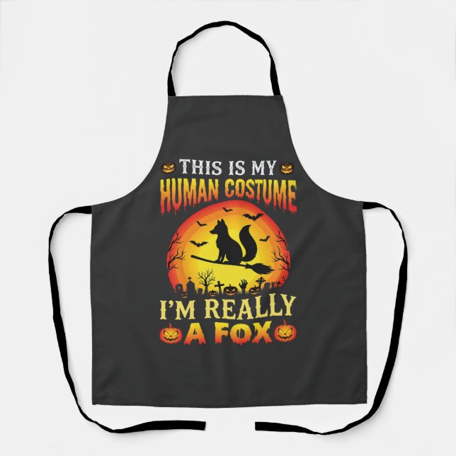 Funny Halloween Fox Human Costume Apron (Front)