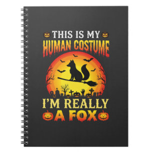 Funny Halloween Fox Human Costume Notebook