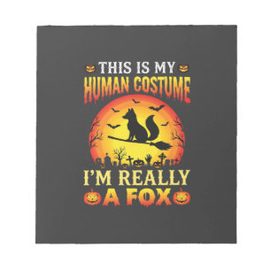 Funny Halloween Fox Human Costume Notepad