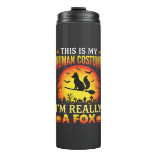 Funny Halloween Fox Human Costume Thermal Tumbler