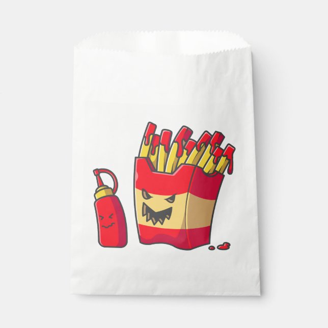 funny halloween french fries monster  favour bags (Front)