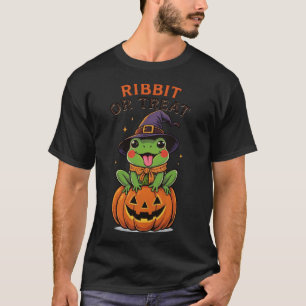Funny Halloween Frog Ribbit or Treat T-Shirt