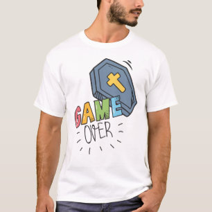 Funny Halloween game over coffin men's T-Shirt