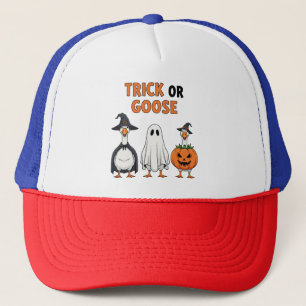Funny Halloween Geese "Trick or Goose" Costume Des Trucker Hat