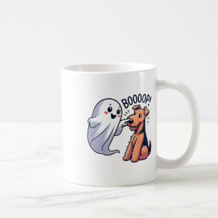 Funny Halloween Ghost Airedale Terrier Boop Lazy C Coffee Mug