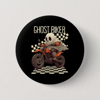Funny Halloween Ghost Biker On Motorcycle 6 Cm Round Badge