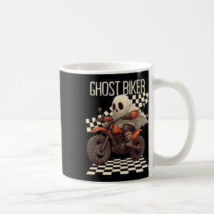 Funny Halloween Ghost Biker On Motorcycle  Coffee Mug