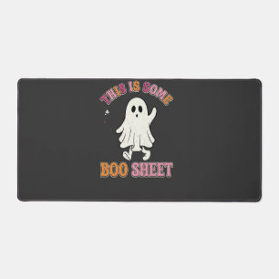 Funny Halloween Ghost Boo Sheet Floral Retro Desig Desk Mat