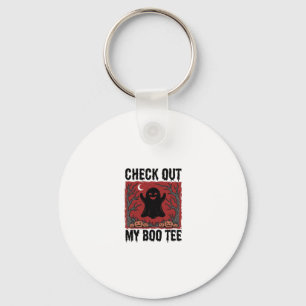 Funny Halloween Ghost Boo Tee Vintage Vector Desig Key Ring