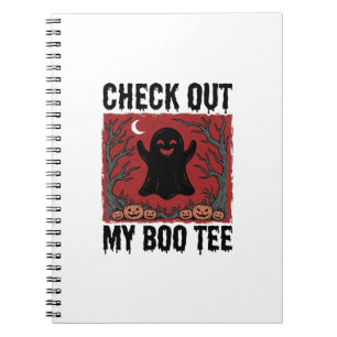 Funny Halloween Ghost Boo Tee Vintage Vector Desig Notebook
