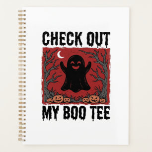 Funny Halloween Ghost Boo Tee Vintage Vector Desig Planner