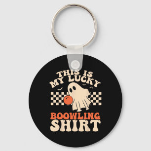 Funny Halloween Ghost Boowling Bowler Costume Bowl Key Ring