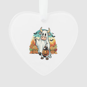 Funny Halloween Ghost Cow Ornament