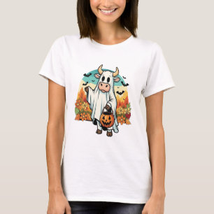 Funny Halloween Ghost Cow T-Shirt