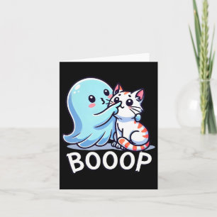 Funny Halloween Ghost Cute Cat Boop Easy Lazy Cost Card