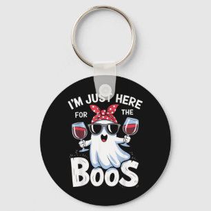 Funny Halloween Ghost Design Im Here for The Boos Key Ring
