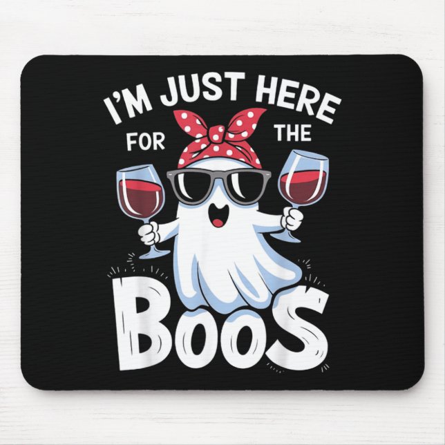 Funny Halloween Ghost Design Im Here for The Boos Mouse Mat (Front)