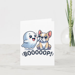 Funny Halloween Ghost French Bulldog Boop Easy Laz Card