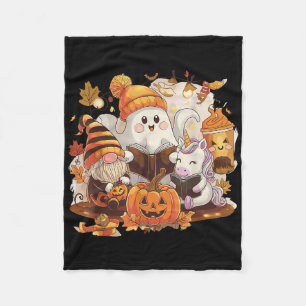 Funny Halloween Ghost Gnome Unicorn Fall Kids Fleece Blanket