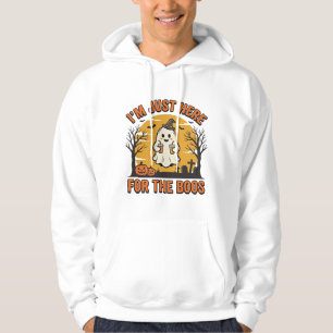 Funny Halloween Ghost Here for the Boos Vintage De Hoodie