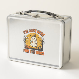 Funny Halloween Ghost Here for the Boos Vintage De Metal Lunch Box