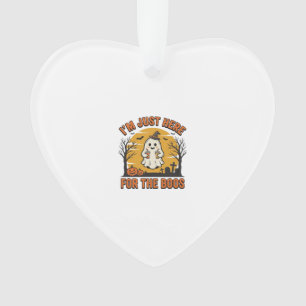 Funny Halloween Ghost Here for the Boos Vintage De Ornament
