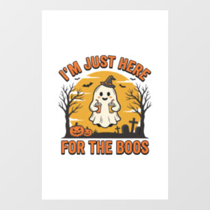Funny Halloween Ghost Here for the Boos Vintage De Window Cling