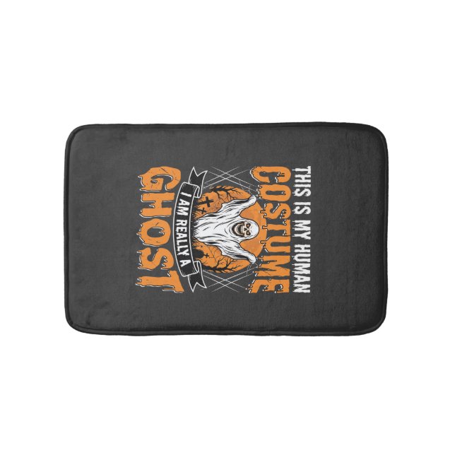 Funny Halloween Ghost Human Costume Vintage Bath Mat (Front)