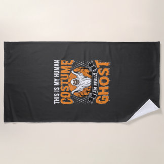 Funny Halloween Ghost Human Costume Vintage Beach Towel