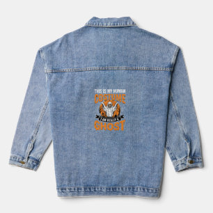 Funny Halloween Ghost Human Costume Vintage Denim Jacket
