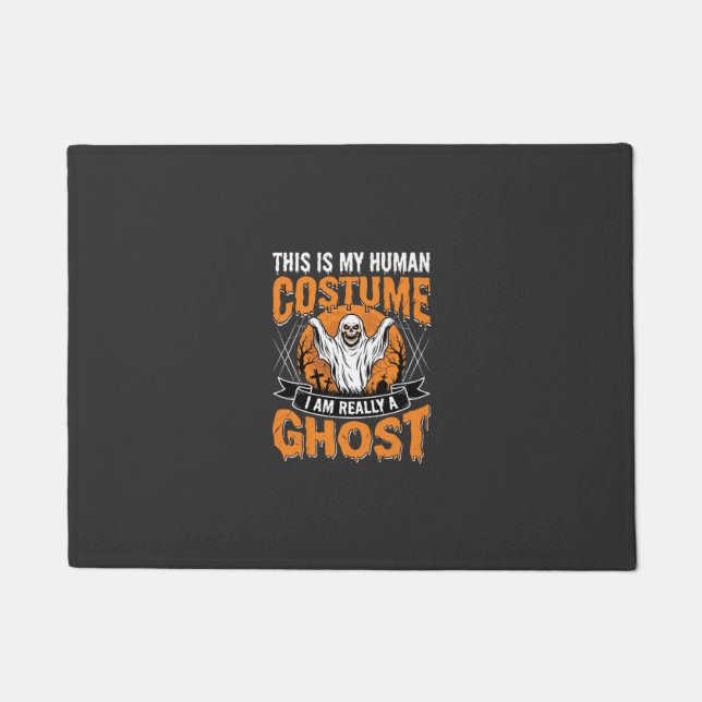 Funny Halloween Ghost Human Costume Vintage Doormat (Front)
