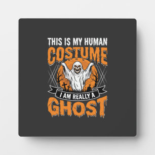 Funny Halloween Ghost Human Costume Vintage Plaque