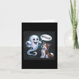 Funny Halloween Ghost Husky Dog Boop Silly Puppy H Card