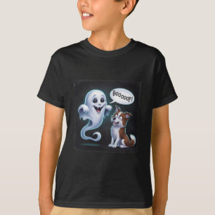 Funny Halloween Ghost Husky Dog Boop Silly Puppy H T-Shirt