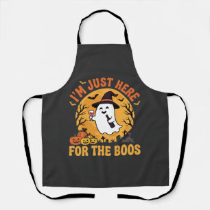 Funny Halloween Ghost I'm Just Here For The Boos Apron